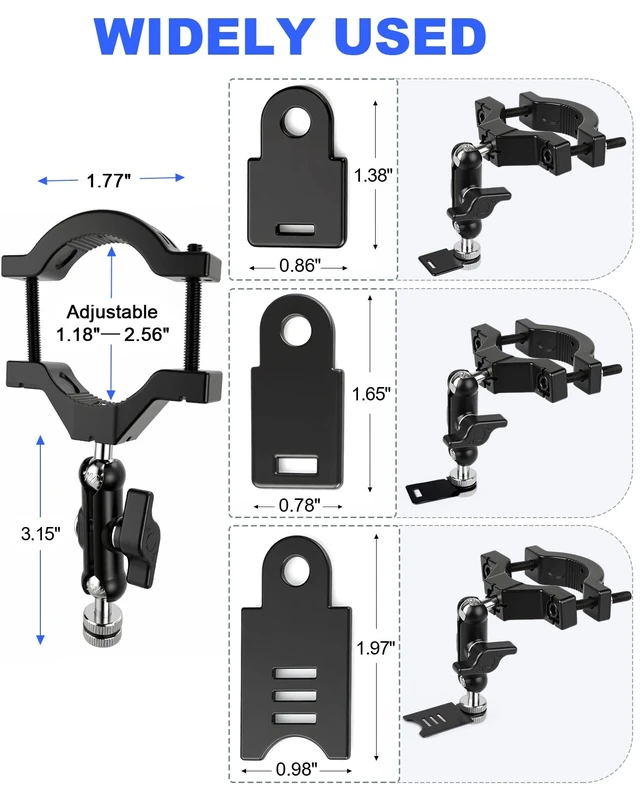 Alt view image 5 of 5 - Xislet Universal Radar Detector Mount, Rearview Mirror Rod Radar Bracket