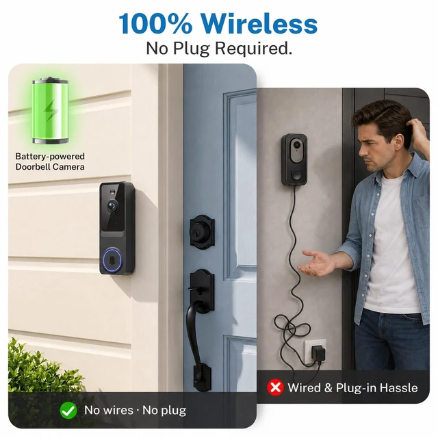 Alt view image 5 of 5 - Doorbell Camera Wireless, 1080P Video Doorbell Camera Battery Powered