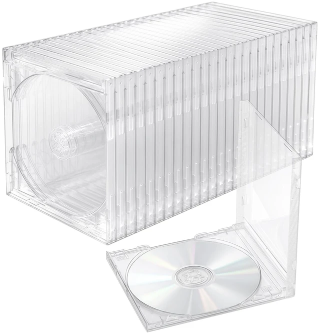 Main image of 25 Pcs CD Jewel Cases, Clear Standard Blank CD Case, Sturdy Thickened, DVD Protection Cover