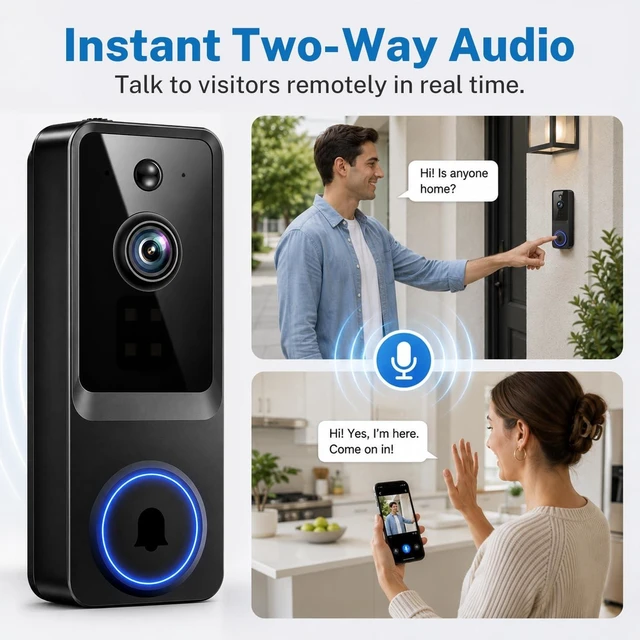 Alt view image 3 of 5 - Doorbell Camera Wireless, 1080P Video Doorbell Camera Battery Powered