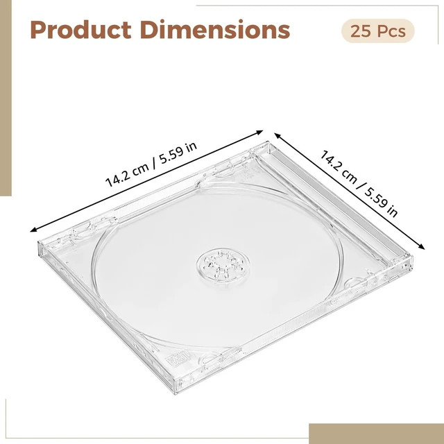 Alt view image 4 of 5 - 25 Pcs CD Jewel Cases, Clear Standard Blank CD Case, Sturdy Thickened, DVD Protection Cover