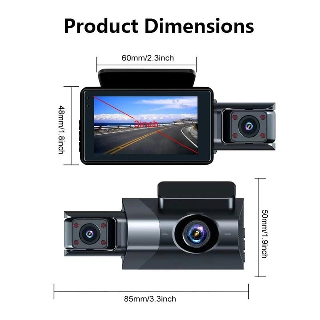 Alt view image 2 of 5 - Dash Cam Front and Rear, 1080P Dual Dash Camera, WiFi & App Control, IR Night Vision, 170 Wide Angle, G-Sensor, Parking Mode, 24/7 Loop Recording, 64GB Micro SD Card Included Black