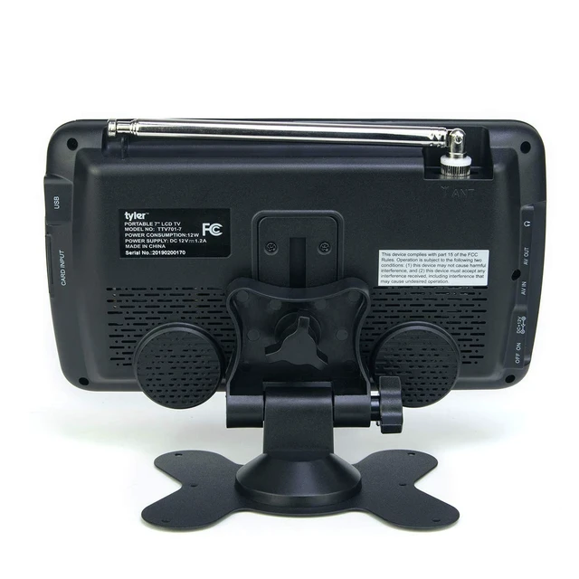 Alt view image 4 of 5 - Tyler 7" Portable TV LCD Monitor Rechargeable Battery Powered Wireless Capability HD-TV, USB, HDMI Input, AC/DC, Remote Control Built in Stand Small for Car Kids Travel