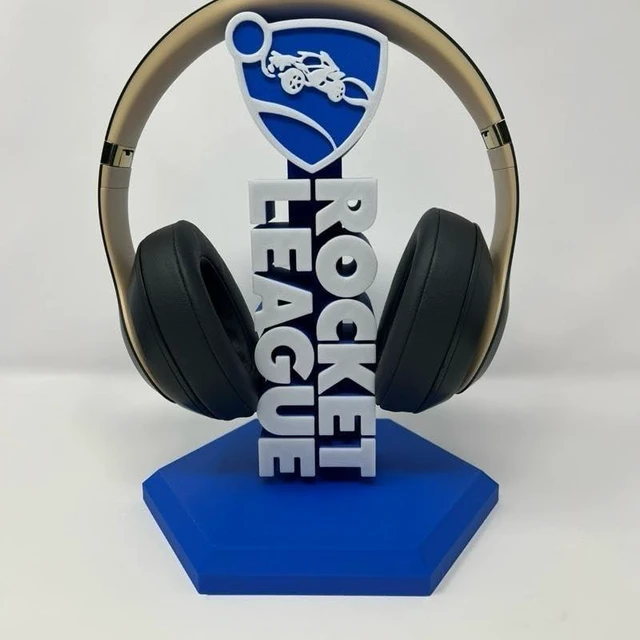 Main image of BryansGoods Rocket Car League Inspired 3D Printed Headphone Stand - Gamer Desk Accessory with Bold Logo & Sturdy Base for Organizing Your Setup (Headphones NOT Included)
