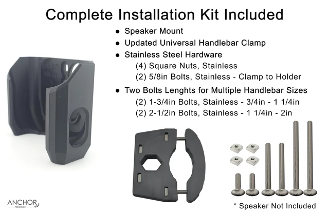 Alt view image 3 of 5 - ANCHOR Precision Bike Mount for Bose SoundLink Micro Bluetooth Speaker 2nd Gen Friction Fit - Includes Handlebar Clamp (3/4in to 2in) for Bikes, Golf Carts & Boats