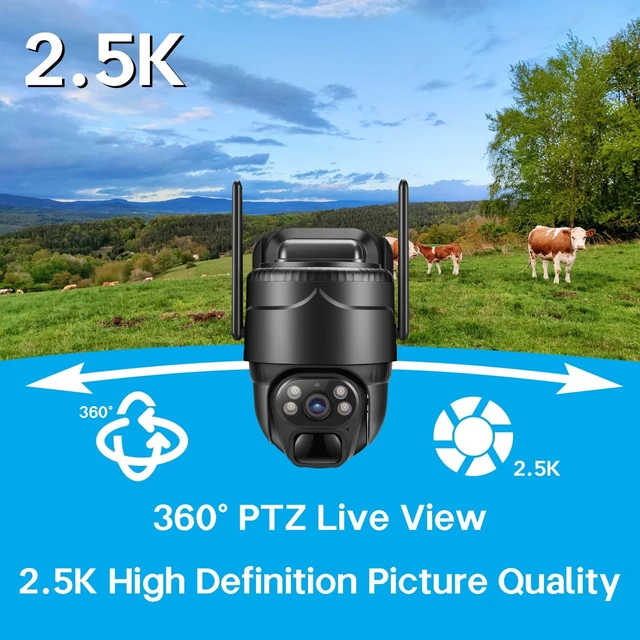 Alt view image 3 of 5 - Eaula Videns 4G LTE Cellular Solar Security Camera Wireless Outdoor, No WiFi Solar Powered Camera, 360 Live View, 2K Color Night Vision, PIR Motion Sensor, 2 Way Talk, Built in SIM Card