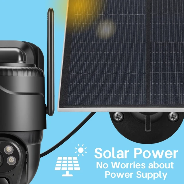 Alt view image 4 of 5 - Eaula Videns 4G LTE Cellular Solar Security Camera Wireless Outdoor, No WiFi Solar Powered Camera, 360 Live View, 2K Color Night Vision, PIR Motion Sensor, 2 Way Talk, Built in SIM Card
