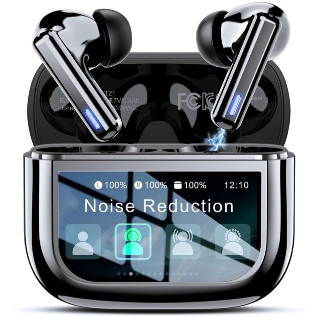 Main image of Wireless Earbuds, ANC Noise Cancelling Ear Buds with Touch Screen, Jetblack