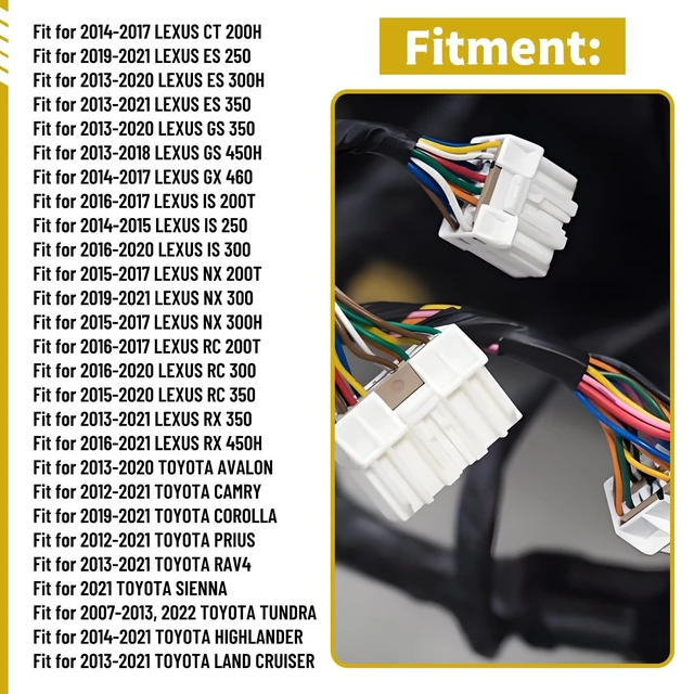 Alt view image 3 of 5 - Speaker Connection Harness Fit for Toyota Lexus 2007-2021 Replace APH-TY02