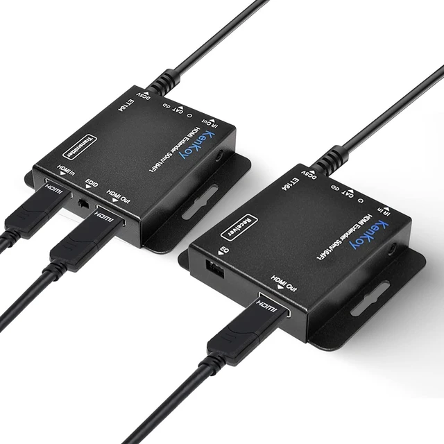 Main image of HDMI Extender Balun Over Cat6/Cat5e up to 165' by KenKoy - up to 1080p with HDMI Loop-Out on Transmitter & IR Extension (ET164)