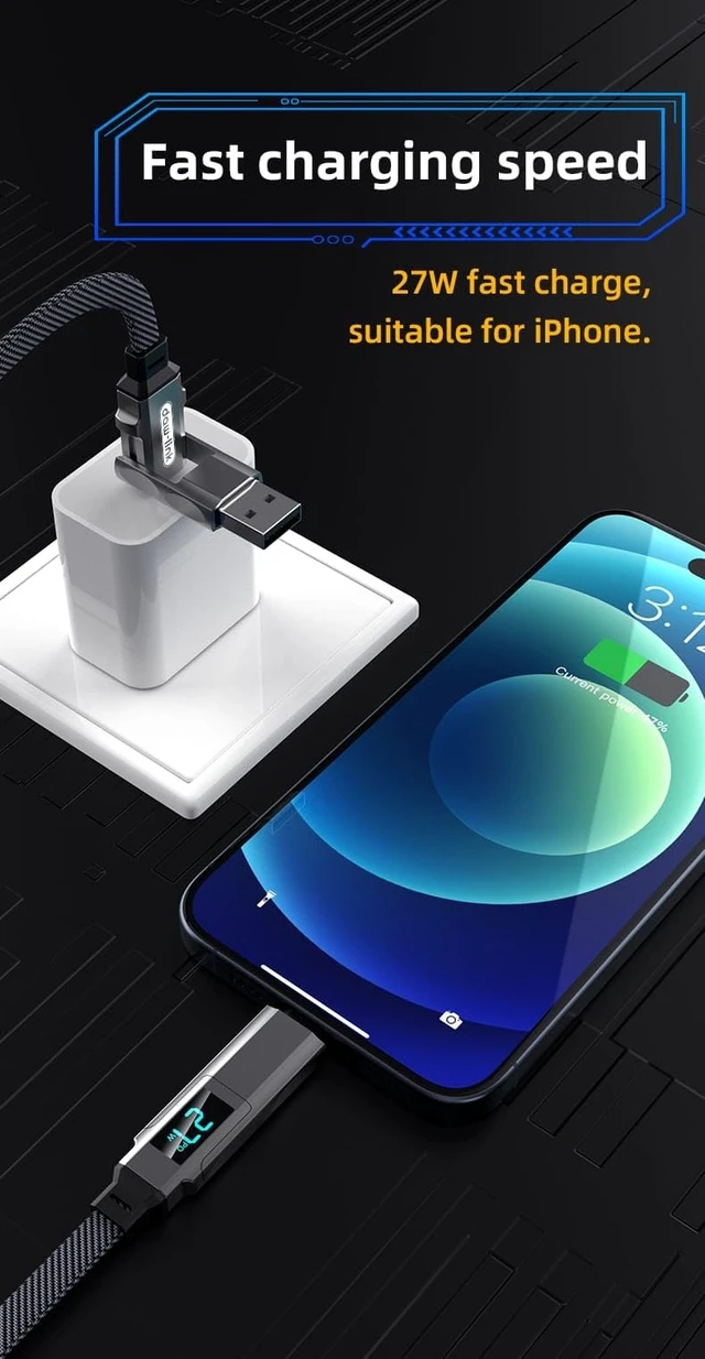 Alt view image 2 of 5 - DAW-LINK 4-in-1 Fast Charging Cable, Dual Input USB-C & USB-A with Dual USB-C Output, 100W Power Delivery Multi Charging Cable for Compatible Smartphones, Tablets and USB-C Devices