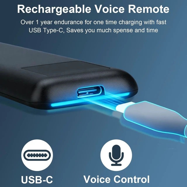 Alt view image 2 of 5 - BN59-01432A Replacement Remote Control for Samsung Smart TV, Solar & USB-C Rechargeable, Universal for 2019-2026 Samsung Smart TVs with Voice Function