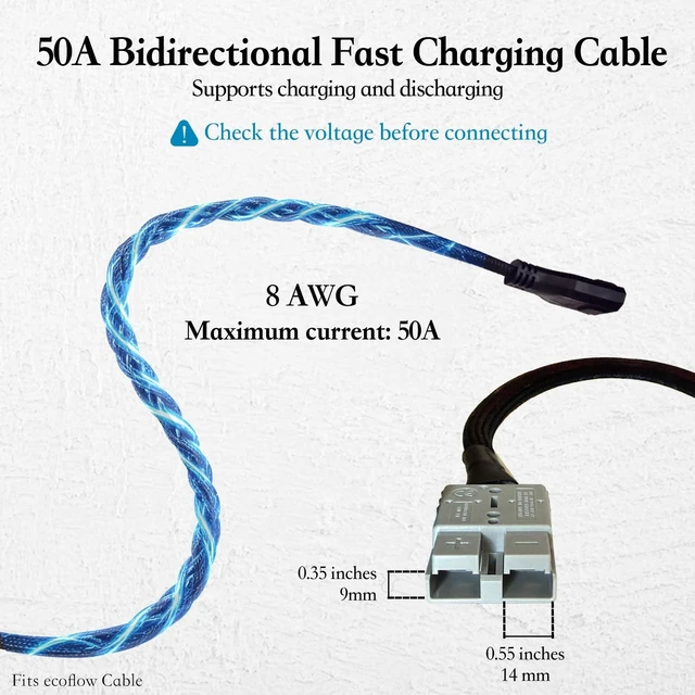 Alt view image 3 of 5 - XT150 to SB50 Extra Battery Cable Compatible with ecoFlow DELTA 2 DELTA 3