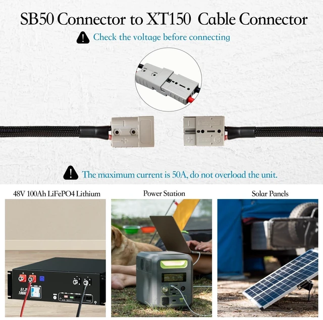 Alt view image 4 of 5 - XT150 to SB50 Extra Battery Cable Compatible with ecoFlow DELTA 2 DELTA 3
