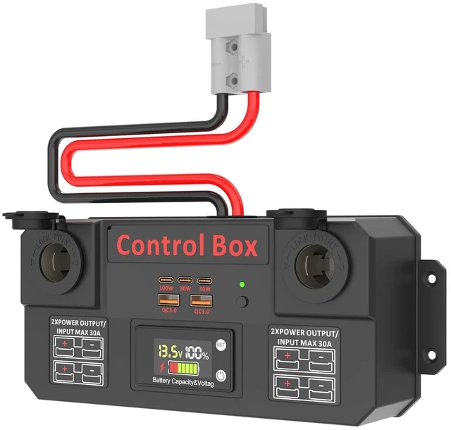 Main image of POWO Carlife 12V Power Control Box with Anderson Plug for Outdoor Camping