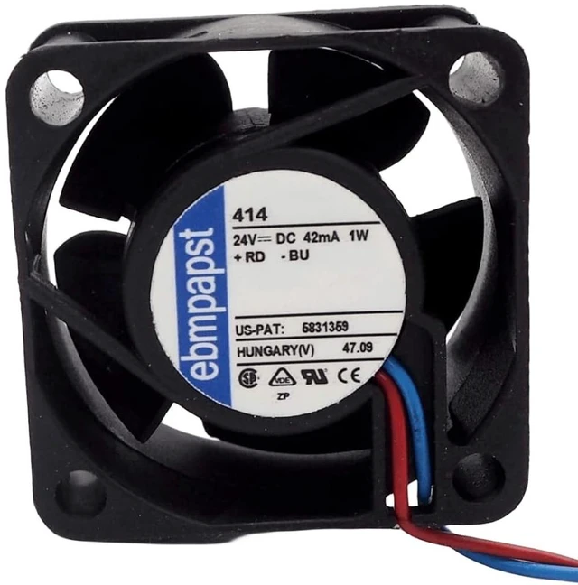 Main image of 414 ebmpapst 24V 40mm Fan - 1W 1.6W 404020mm 2-Wire Cooling Fan