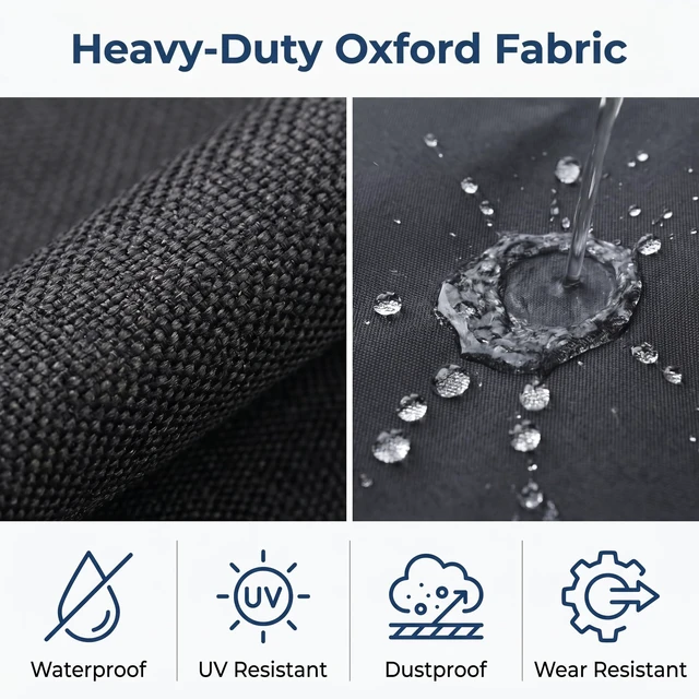 Alt view image 4 of 5 - 55-60 Inch Windproof Outdoor TV Trolley Cover, Heavy Duty Oxford Weatherproof Dustproof Cover for Mobile Rolling TV Stand(55''L x 15''W x 57''H)