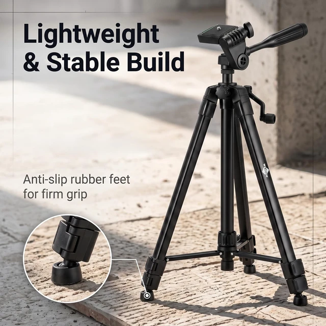 Alt view image 3 of 5 - Lightweight Portable Adjustable Tripod for Laser Level, Black