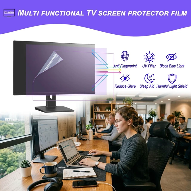 Alt view image 3 of 5 - TYLJYSMY 2 Pack - 21.5 inch Computer Monitor Screen Protector