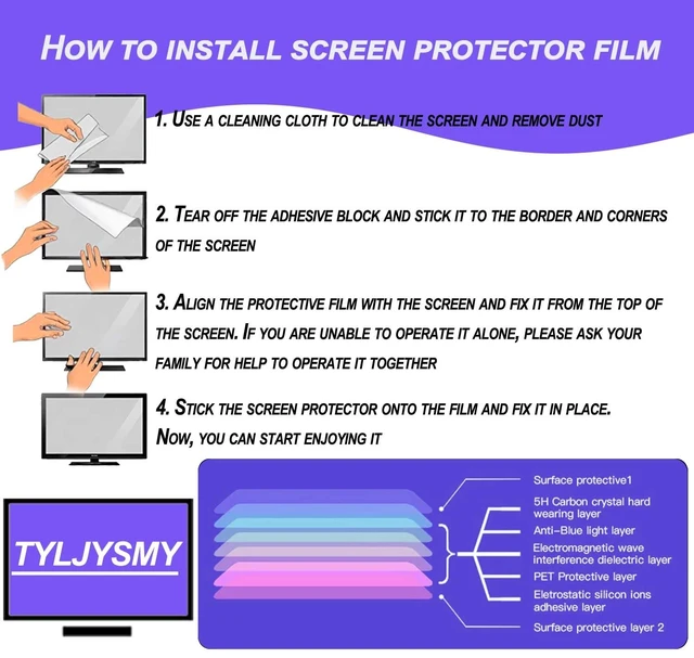Alt view image 5 of 5 - TYLJYSMY 2 Pack - 21.5 inch Computer Monitor Screen Protector