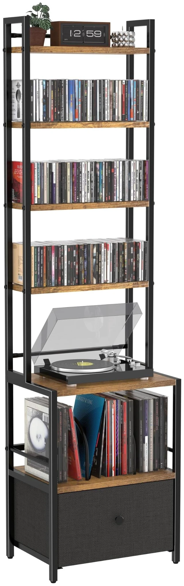 Main image of Arbuxzuy 6-Tier Wooden CD & Stereo Stand, Compact Audio Rack Cabinet