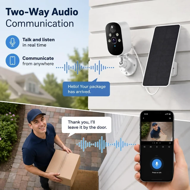 Alt view image 5 of 5 - XVIM 2K Solar Security Camera Wireless Outdoor (White-5)