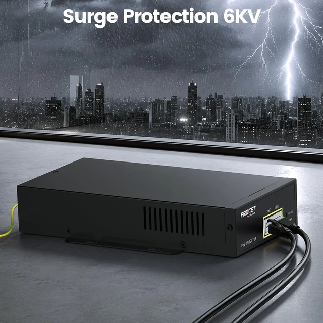 Alt view image 4 of 5 - PROCET PoE Injector 1 GbE Gigabit PoE++ 95W, -40 to 149, 6Kv Surge Protection for mmWave Bridge, PTZ/AI Camera, Speed Radar Sign, Wireless AP, Smart Factory, LED Sign Display, Base Station
