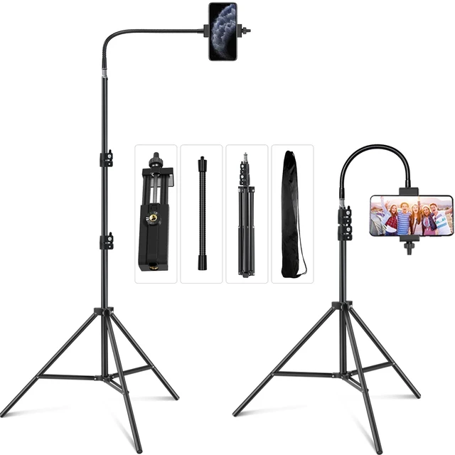 Main image of Cell Phone Tripod 27inch to 80inch Adjustable Phone Video Stand for iPhone & Camera Video Recording Vlogging/Streaming/Photography Rotatable Live Video Stand Compatible Mobile Phones