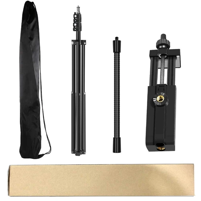 Alt view image 5 of 5 - Cell Phone Tripod 27inch to 80inch Adjustable Phone Video Stand for iPhone & Camera Video Recording Vlogging/Streaming/Photography Rotatable Live Video Stand Compatible Mobile Phones