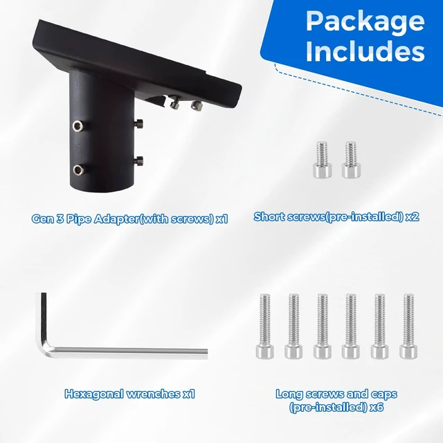 Alt view image 3 of 5 - WOMEDUAL Starlink Gen 3 Mount Bracket, Black Aluminum & Steel, Wall Mount, Compatible with Starlink Standard Dish, V3 Kickstand Dishy