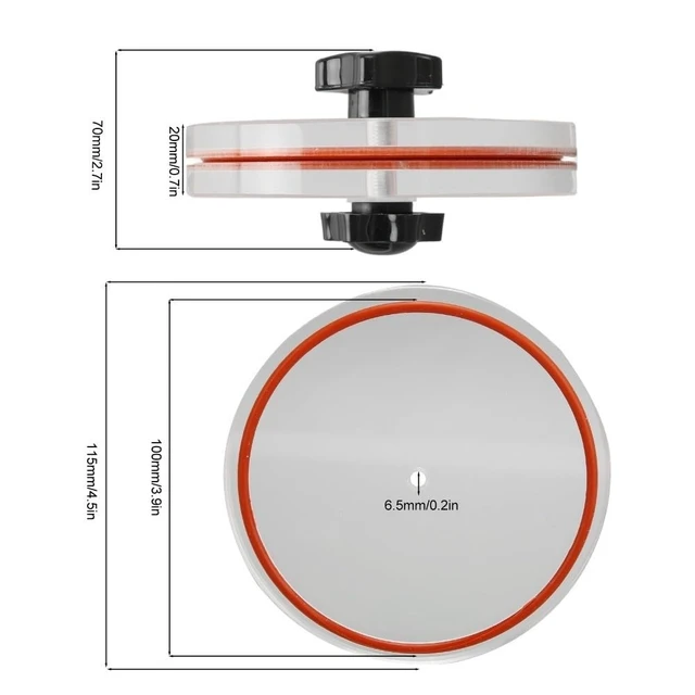 Alt view image 2 of 5 - Anu Limen 12 Inch Transparent Acrylic Record Label Saver Leak-Proof Design Protective Clip with Silicone Ring for Vinyl Record Care(Red)