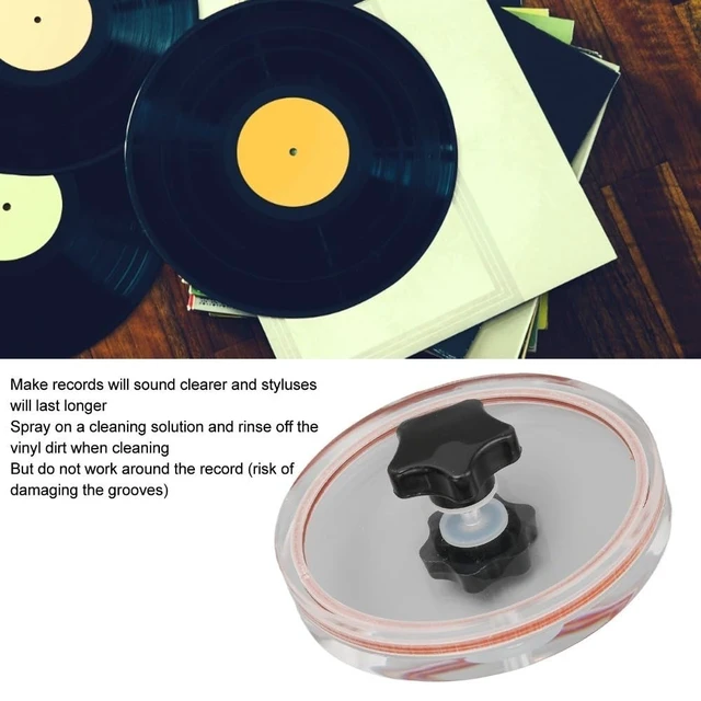 Alt view image 4 of 5 - Anu Limen 12 Inch Transparent Acrylic Record Label Saver Leak-Proof Design Protective Clip with Silicone Ring for Vinyl Record Care(Red)