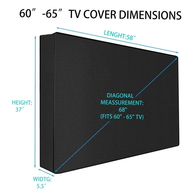 Alt view image 2 of 5 - Waterproof Outdoor TV Covers for 60 to 65 inch Outside TV, Flat TV Cover