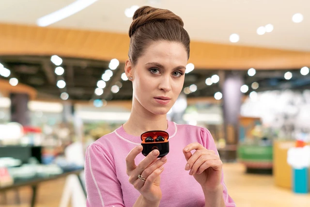 Alt view image 3 of 5 - EGNARO ES5 True Wireless Stereo Earbuds Earphones, Bluetooth 5.1, Active Noise Cancelling, Touch Controls with Microphone and IPX4 Water Resistance, Color Black