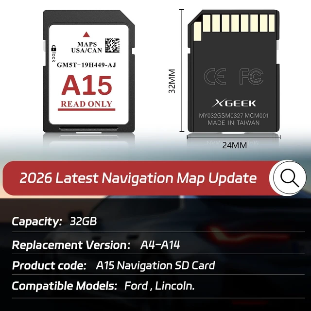 Alt view image 2 of 5 - XGEEK A15 2026 Navigation SD Card Map Update Compatible with Ford Lincoln