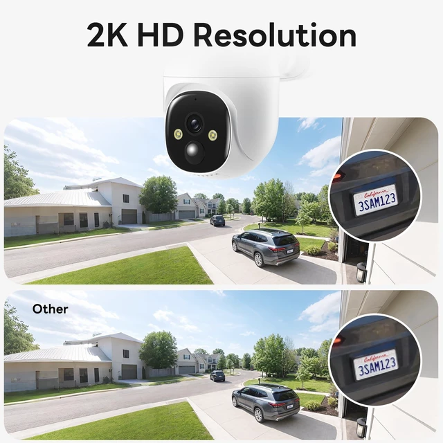 Alt view image 3 of 5 - 2K Solar Security Cameras Wireless Outdoor, WiFi Cameras for Home Security
