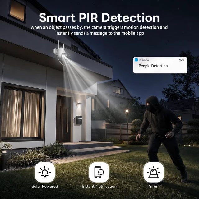 Alt view image 5 of 5 - 2K Solar Security Cameras Wireless Outdoor, WiFi Cameras for Home Security