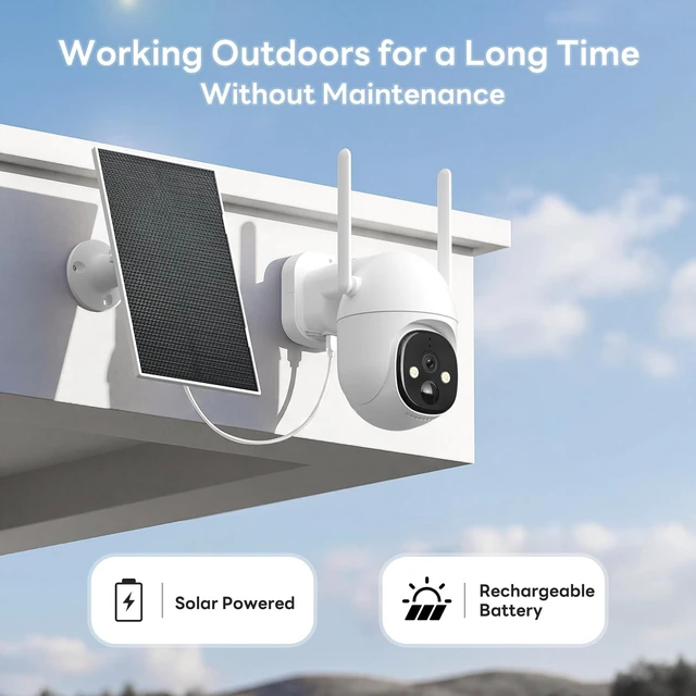Alt view image 2 of 5 - 2K Solar Security Cameras Wireless Outdoor, WiFi Cameras for Home Security
