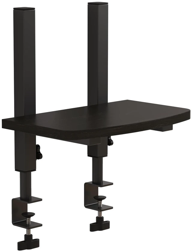 Main image of Mu Guang Adjustable Clamp-On Monitor Riser for Desk, Height Adjustable Monitor Stand with Space-Saving Design, Black MDF Shelf for Home Office, Workstation, and Study Setup (Black)