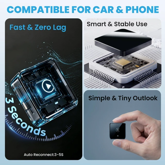 Alt view image 2 of 5 - Nexustratix Wireless CarPlay Adapter for iPhone & Android, Plug and Play