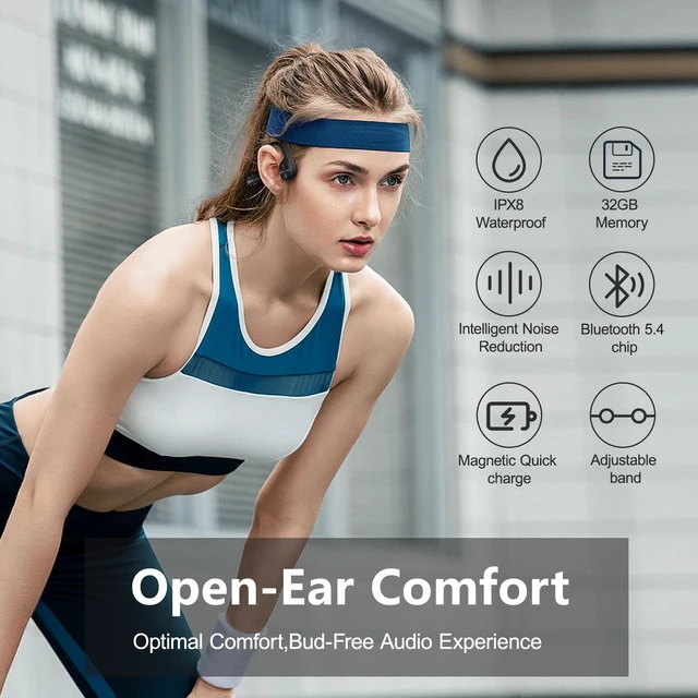 Alt view image 3 of 5 - Bone Conduction Headphones for Swimming, Waterproof Swimming Headphones