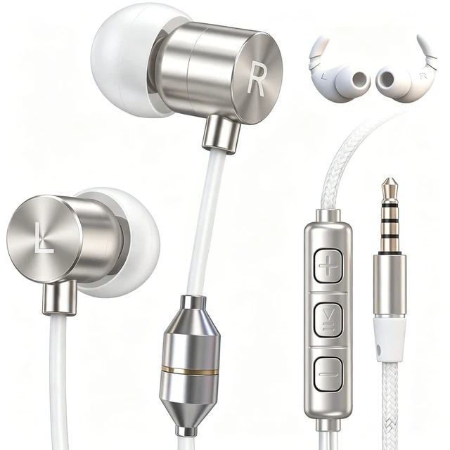 Main image of Air Tube Headphones 3.5mm EMF Free Anti Radiation Wired Earbuds with Noise Reduction Mic & Volume Control Zero EMF Earphones for Pregnancy, Long Calls In Ear Comfort for Android, PC, Laptop