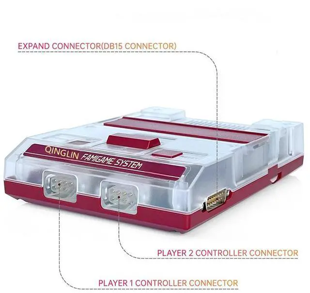 Alt view image 2 of 7 - Generic Brand Retro Game Console RGB FC Famicom with HDMI Port, Multi-Output Support (RGB, AV, VGA, S-Video), Compatible with PAL, Dendy, NTSC Formats, Enhanced Visual Clarity