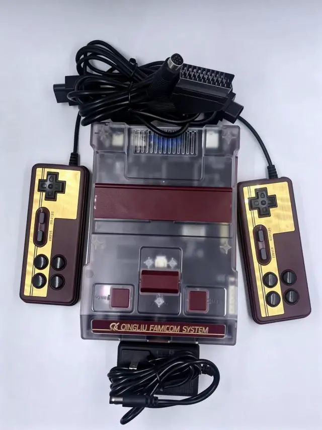 Main image of Generic Brand Retro Game Console RGB FC Famicom with HDMI Port, Multi-Output Support (RGB, AV, VGA, S-Video), Compatible with PAL, Dendy, NTSC Formats, Enhanced Visual Clarity Transparent NESC