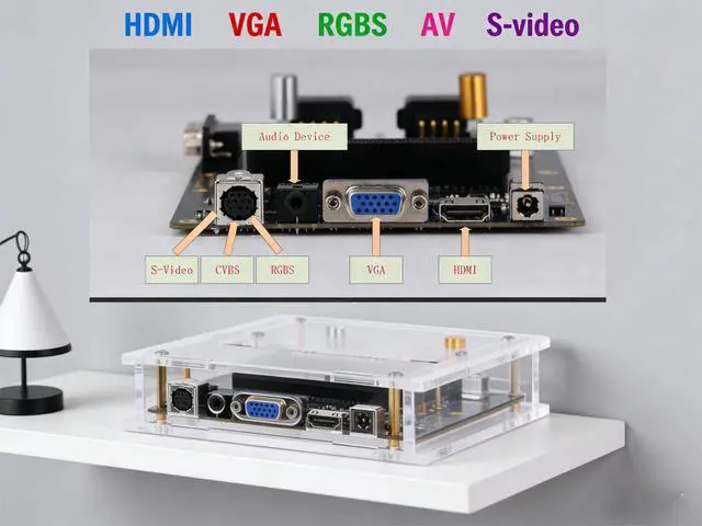 Alt view image 4 of 6 - Generic Brand Retro Game Console RGB FC Famicom with HDMI Port, Multi-Output Support (RGB, AV, VGA, S-Video), Compatible with PAL, Dendy, NTSC Formats, Enhanced Visual Clarity Red NTSC