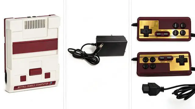 Alt view image 5 of 6 - Generic Brand Retro Game Console RGB FC Famicom with HDMI Port, Multi-Output Support (RGB, AV, VGA, S-Video), Compatible with PAL, Dendy, NTSC Formats, Enhanced Visual Clarity Red NTSC