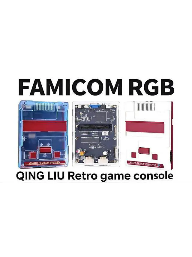Alt view image 2 of 7 - Generic Brand Retro Game Console RGB FC Famicom with HDMI Port, Multi-Output Support (RGB, AV, VGA, S-Video), Compatible with PAL, Dendy, NTSC Formats, Enhanced Visual Clarity Transparent NESC