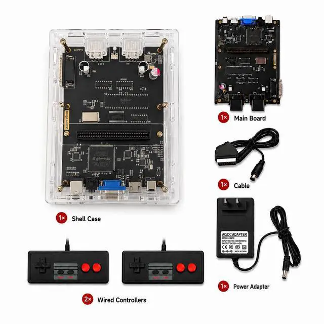 Main image of NES Retro Game Console - 2 Controllers Power ArcadeRetro Arcade HDMI VGA RGBS S-Video AV Output Ports Electronic Gift set new retro game console Transparent Acrylic