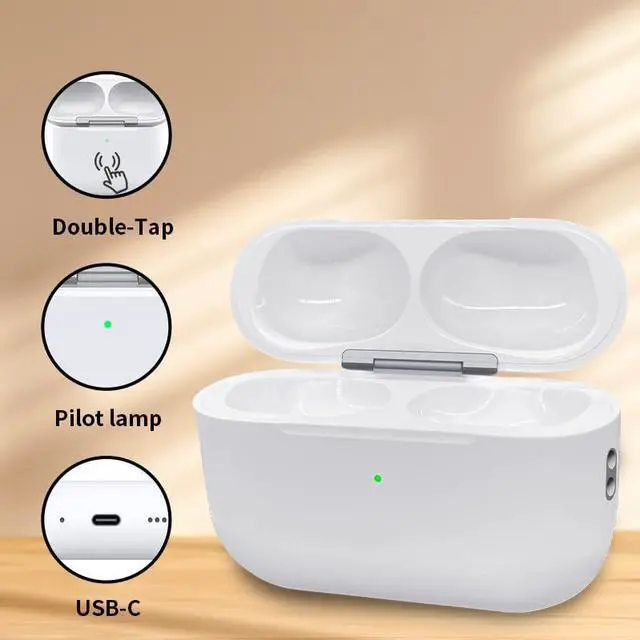 Alt view image 3 of 7 - BRILLESS Wireless Charging Case Replacement Compatible with AirPods Pro 3 (2025 Model) - USB-C & Qi Wireless Charging, Earphones Not Included