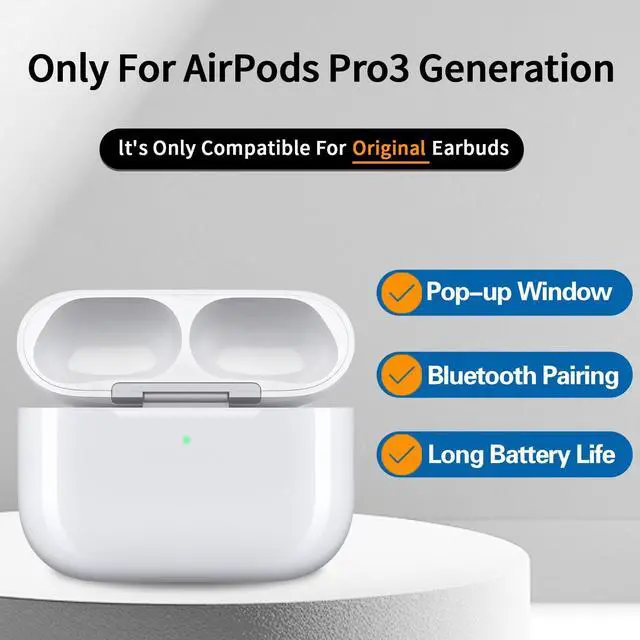 Alt view image 7 of 7 - BRILLESS Wireless Charging Case Replacement Compatible with AirPods Pro 3 (2025 Model) - USB-C & Qi Wireless Charging, Earphones Not Included